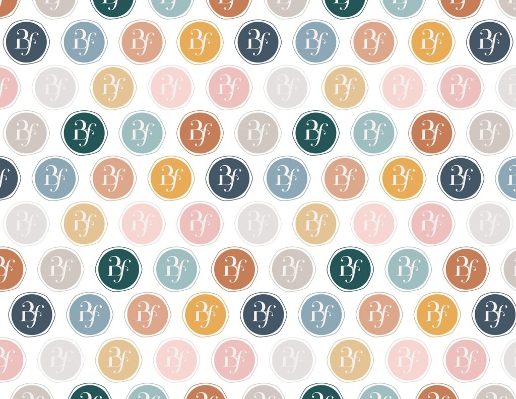 Brand pattern for a colorful branding project by Jen Gen Creative