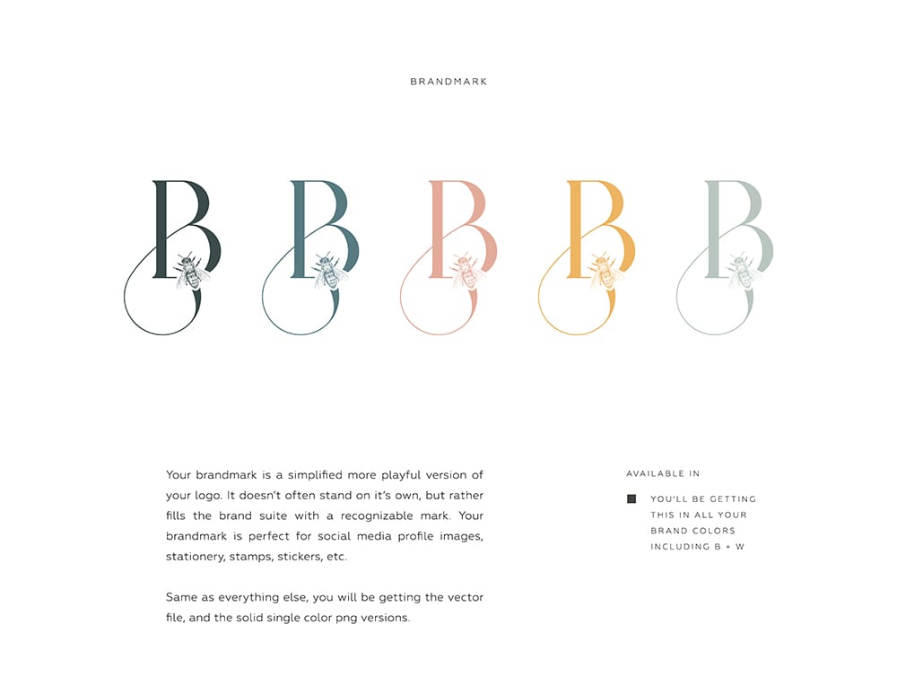Brandmark design for full brand package example by Jen Gen Creative