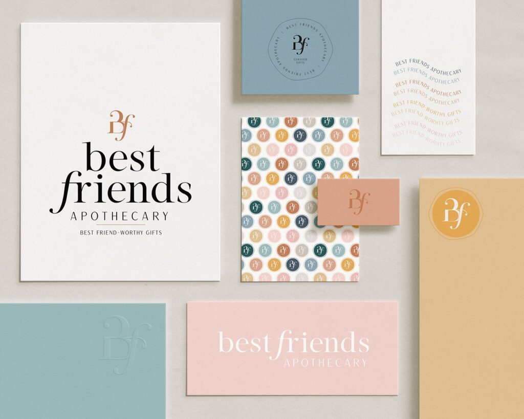 Colorful branding suite designed by Jen Gen Creative