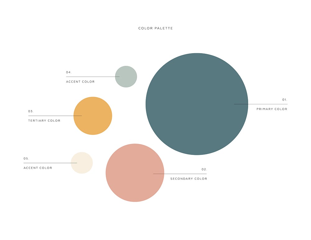 Brand color palette for Blue Satin Bee by Jen Gen Creative