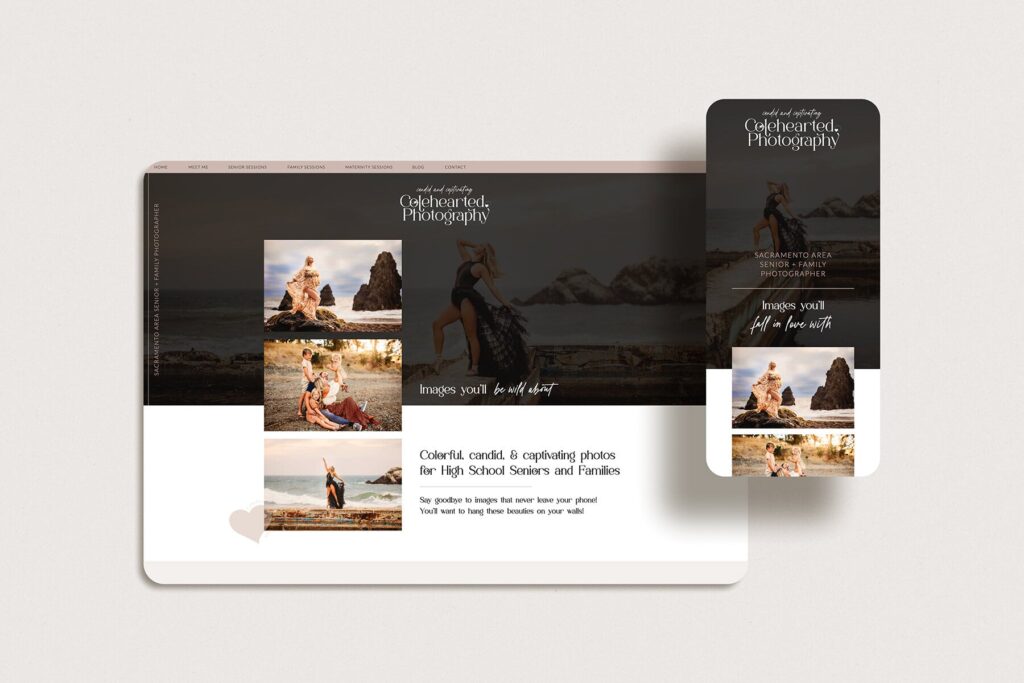 Showit photo website designed by Jen Gen Creative