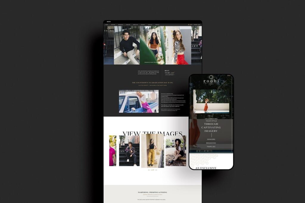 Bradenton website design for Roohi Photography - Jen Gen Creative